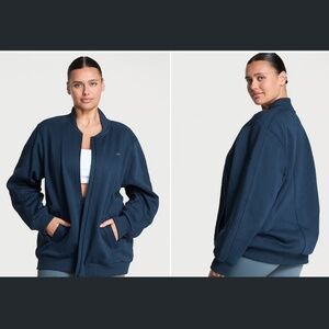 Victoria's Secret VSX Movement Fleece Jacket LARGE in Impact Blue